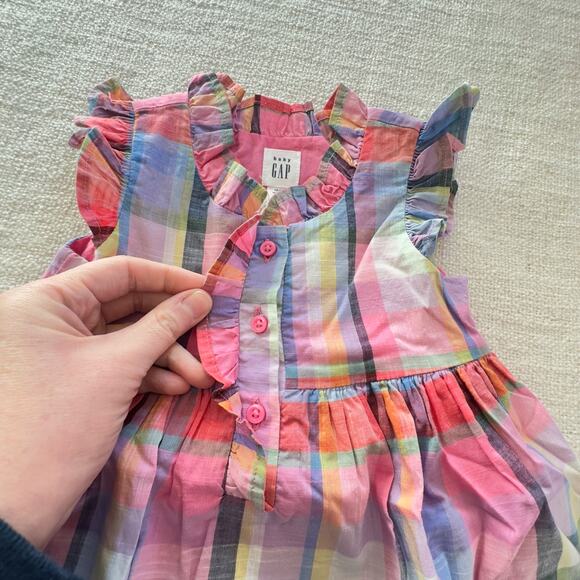 Gap Pink Plaid Dress EUC 12-18mo - Picture 5 of 6